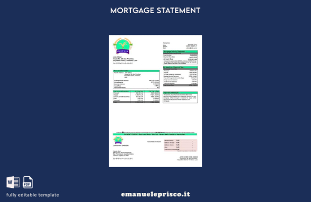 stile verificato Modello di estratto conto ipotecario Laos Nayoby Bank Modello W